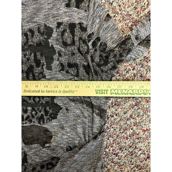 Desigual Gray Graphic Animal Pattern Ruched Side LS Short Sweater Dress Size M - Picture 12 of 14